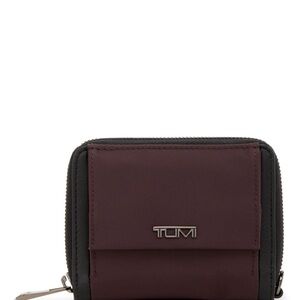 TUMI Maroon and Black Compact Wallet